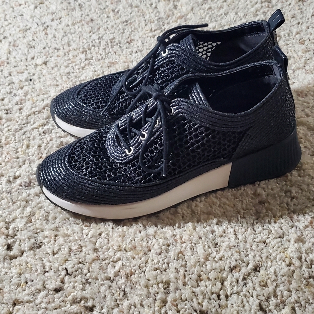 Sam Edelman Black Mesh Athletic Sneakers with White Midsole